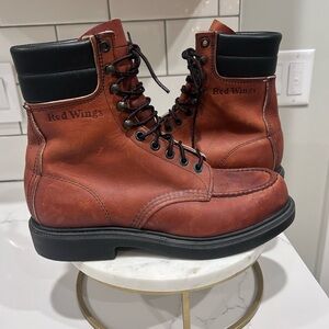 Vintage Red Wings Steel Toe Work Boot High Ankle Size 7.5 B Men’s Leather